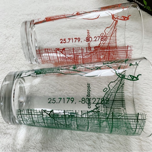 University of Miami Maps Drinkware Coral Gables Two 16 Oz. Pint Glasses - Picture 16 of 16